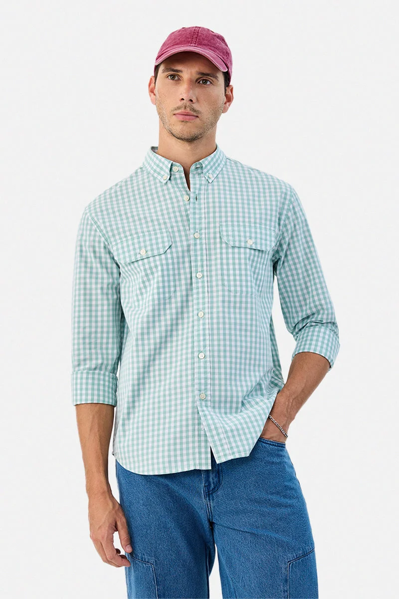 سنيتش Double Pocket Gingham Shirt